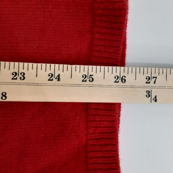 Flora Fedi Wool Cashmere Tunic Sweater Red Ribbon Cherry Red OS Made in Italy - Picture 9 of 10